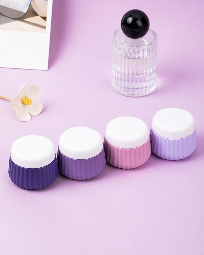 Mrsdry Travel Containers for Toiletries 4 Pack, TSA Approved Travel Size Toiletries, Travel Size Containers, With Clear Bag Leak Proof Silicone Jars, Travel Essentials Creams Jars Carrying Small Items