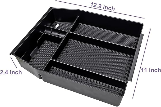 Keptrim for 2021 2022 2023 2024 2025 Ford F-150 Center Console Organizer Tray Interior Insert Storage Box, 1set