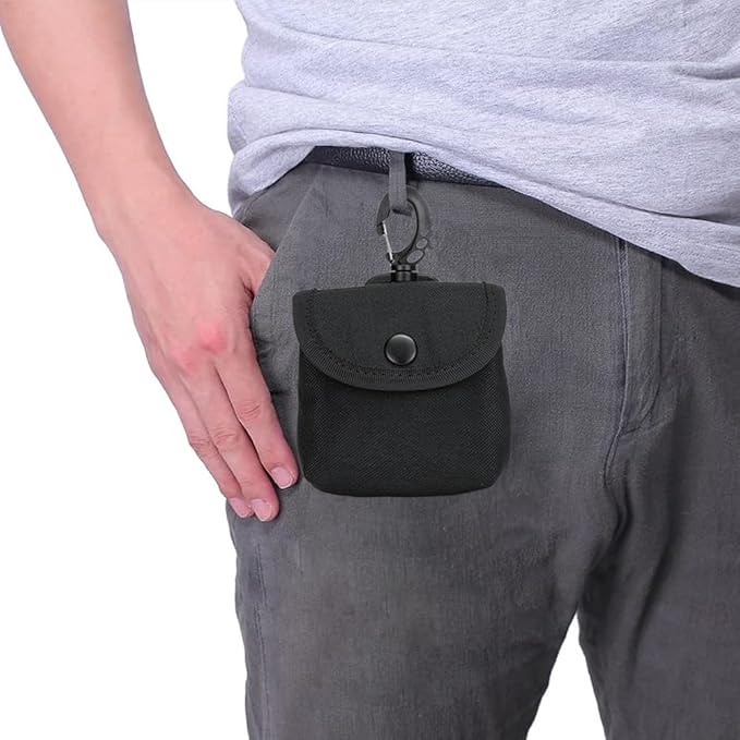 Tactical Key Pouch - Military EDC Pocket Pouch as Keychain Coin Purse Battery Cigarette Case Mini Tool Organizer ID Card Holder Waist Case Earphone Pack (Black-1pc)