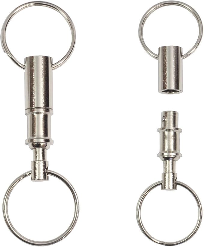 5 Pack Quick Release Detachable Pull Apart Key Rings Keychains,Double Spring Split Snap Seperate Chain Lock holder Convenient Accessory Gift (5Pack)