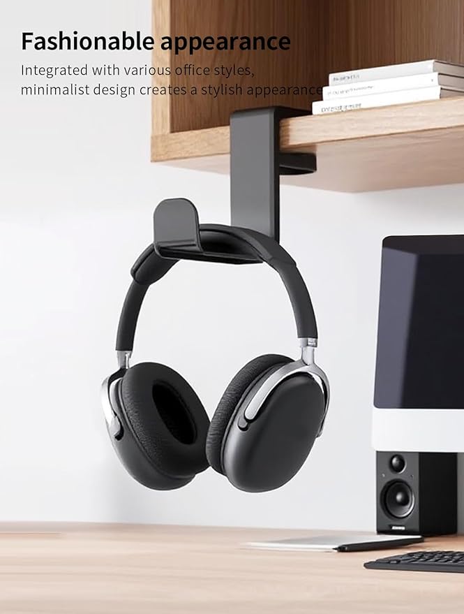 Headphone Hook，Headphone Stand，PC Gaming Headset Holder for Desk，Desk Headphone Hanger，Desk Hook with 360-Degree Adjustable Rotation