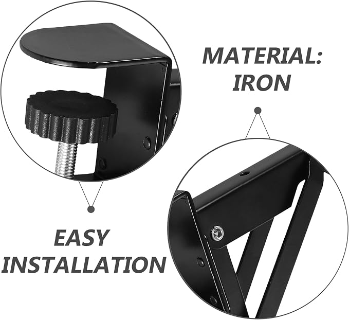 Angoily Foldable Keyboard Hand Support Bracket with Clamp Adjustable Desktop Extension Board 9.84X4.13X1.77In for Home Office Desk Keyboard Tray