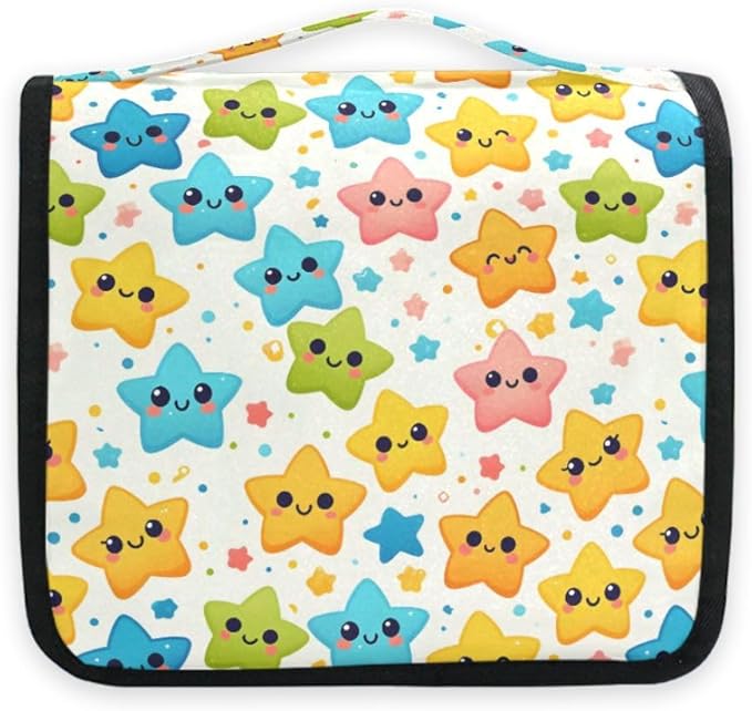 senya Hanging Travel Toiletry Bag Cute Kit Makeup Case Cosmetics Organizer for Men Women (Cute Star)
