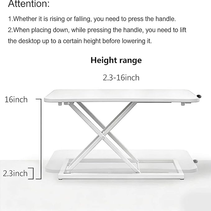 Standing Desk Converter Adjustable Height,Keyboard Riser for Stand Up Desk Riser,Computer Keyboard Stand for Desktop,Ergonomic Sit Stand Computer Workstations White Size 23.6 Inch