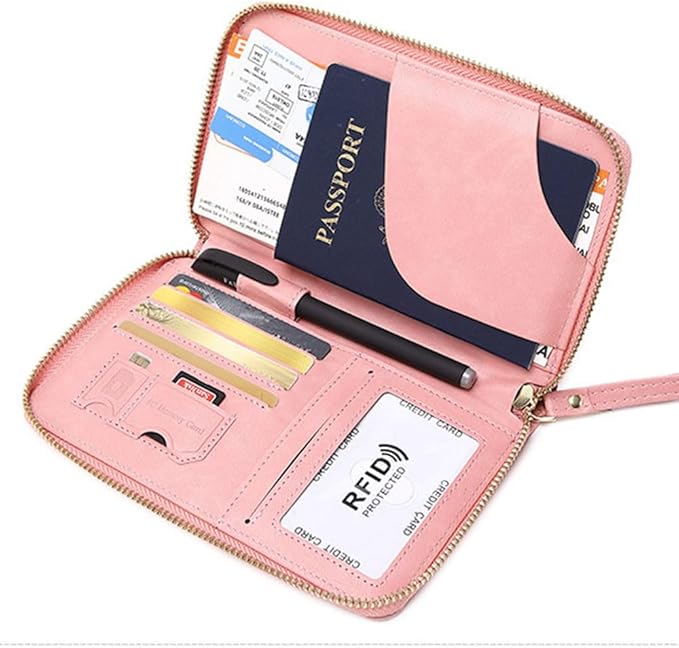 Family Passport Holder for Travel Women and Men RFID Passport Holder with Card Slots Holder Passport Case Passport cover Passport Wallet Travel Essentials and Accessories