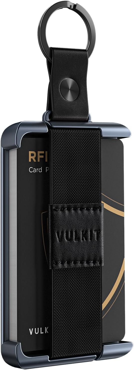 VULKIT Minimalist Slim Wallet For Men Front Pocket Alumimum Credit Card Holder Wallet With RFID/NFC Blocking Cards Space Grey