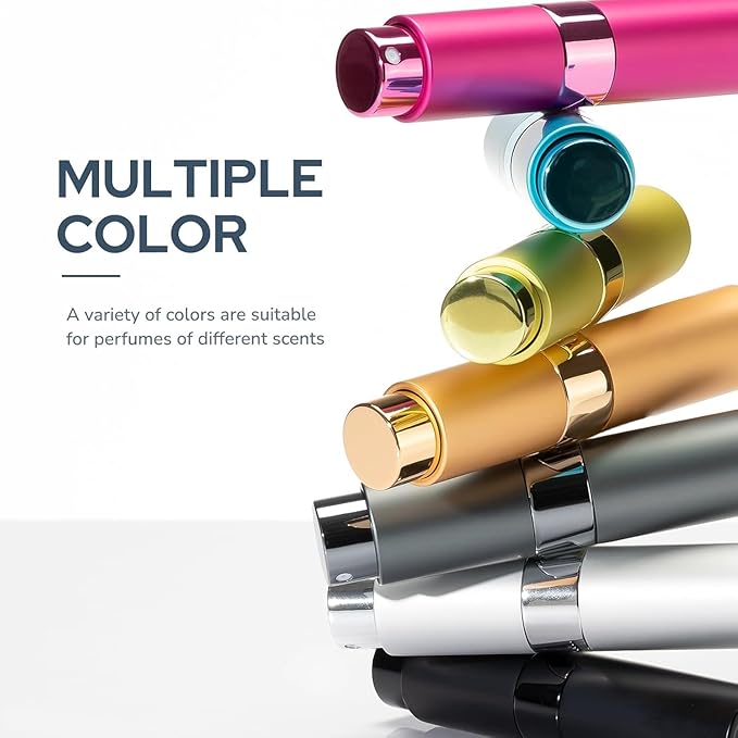 Fusupak Perfume Atomizer Travel Bottle Refillable: Cologne Sprayer Portable for Men - Mini Spray Empty for Refill - 8ml Small Size Gold