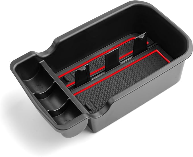 CDEFG Center Console Accessory Organizer Compatible with 2017 2018 2019 2020 2021 Compass, ABS Material Armrest Box Insert Tray Glove Secondary Storage Box (Red for Compass)