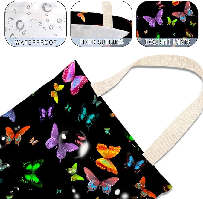 IRADA Car Trash Bag Hanging No Snap Small Garbage Bag for Car Back Seat Cute Printed One-Handed Strap Trash Bags Car Accessories-Butterfly Car Trash Bags