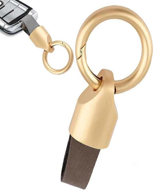 Car Key Chain Clip Leather Keychain Key Fob, Key Chain Rings for Car Keys Key Holder with Zinc Alloy Buckle for Men