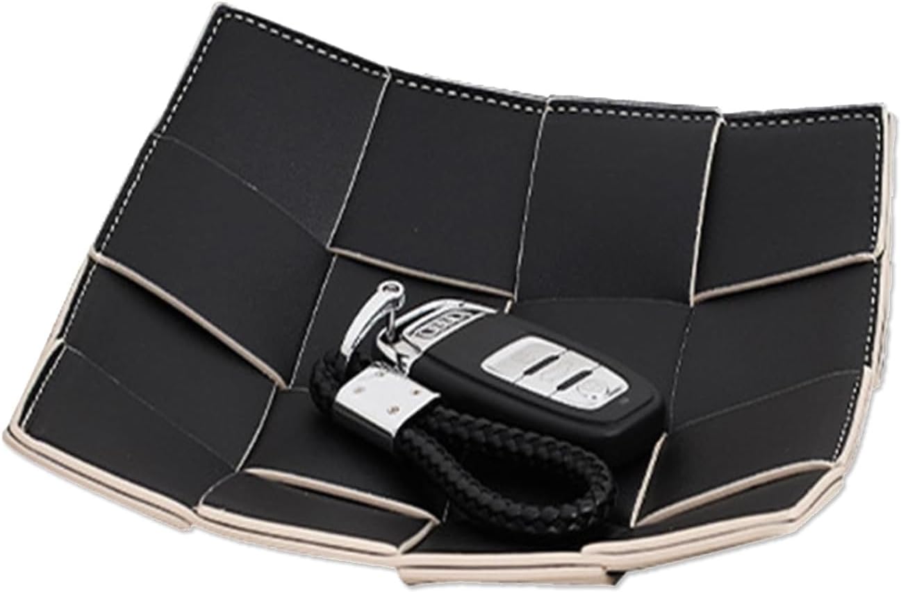 Premium Leather Valet Tray Double-Sided, Scratch-Resistant and Waterproof Compact Desk Organizer for Keys, Watches, Jewelry