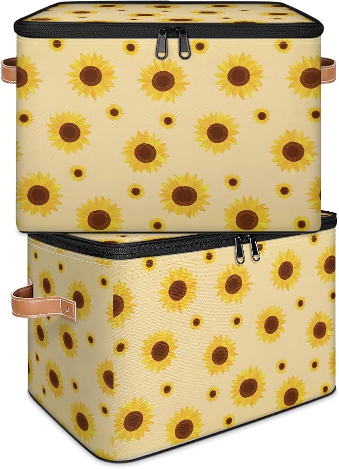 Flower Storage Basket for Bedroom Kitchen Bathroom Storage Bins with Lids Collapsible Toy Cube Storage Organizer for Kid Teen Women Men