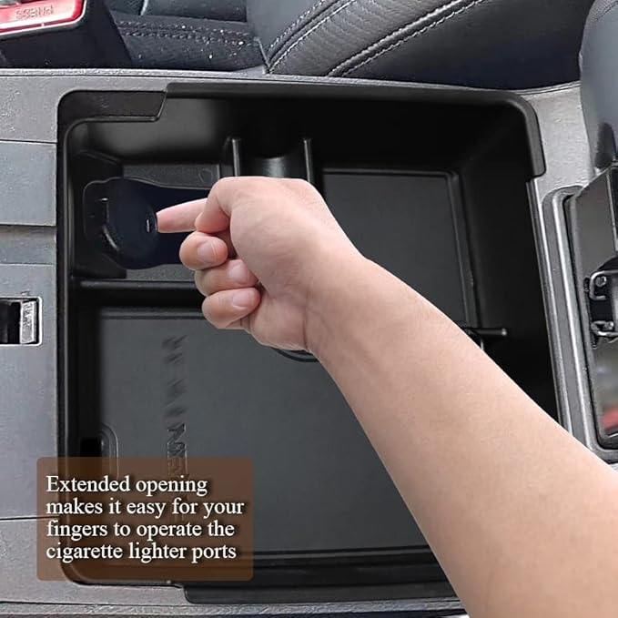 Muslogy for 2022+ Frontier Accessories Center Console Organizer Insert Tray Storage Box Armrest Organizer Compatible with Frontier 2022 2023 2024 2025 2026(Black Leather)