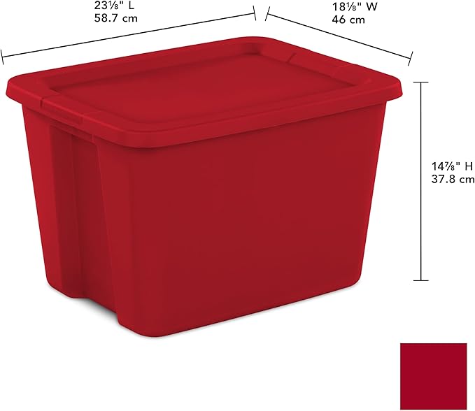 18 Gallon Plastic Storage Bins with Lids, Large Stackable Tote Containers for Home Organization