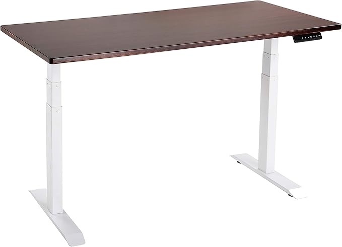 UNICOO Electric Stand Up Desk Adjustable Frame - Dual Motor, 3 Stage Lifting, 4 Memory Keypad, Gray - Fits Top Size 43-78.7x23.6-31.5 inches, Max Load 264lbs (White)