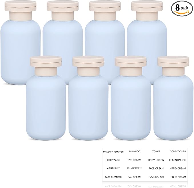 Travel Shampoo Bottle, Empty Plastic Squeeze Bottles 3.4oz with Flip Cap, Lotion Container for Toiletries