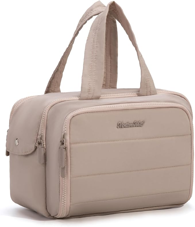 Montana West Travel Toiletry Bag for Women, Large Capacity Makeup Organizer, Lightweight Puffy Cosmetic Bag with Waterproof Lining, Front & Back Zipper Pockets, Travel Essentials Bag