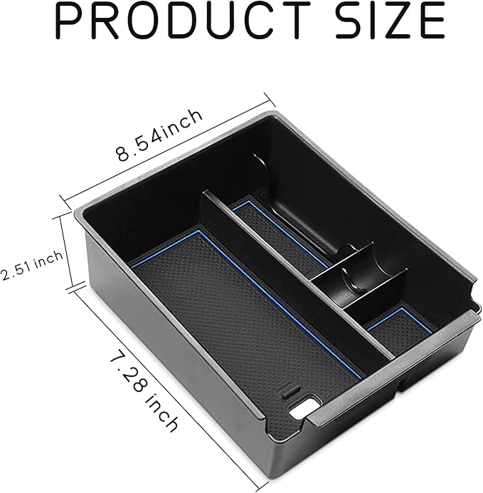 POSAID Center Console Organizer for 2022 2023 2024 Hyundai Santa Cruz Center Console Armrest Tray for 2022 Hyundai Tucson NX4 Storage Box Insert Tray with Coin Holder, Blue Trim