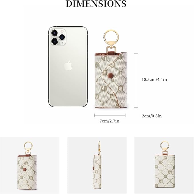 GOLF SUPAGS Women PVC Leather Car Key Chain Card Holder Wallet Pouch 6 Hook Snap Closure keys Money Organizer Case | Card Holder, 6 Hook, Snap Closure, keys, Money Organizer, Case