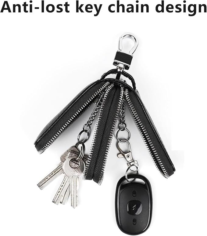 vvag Premium Car Key Fob Case Genuine Leather Car Smart Key fob Holder Car Remote Keychain Bag Universal