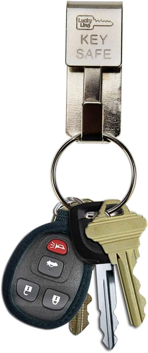Lucky Line Key Safe Slip-On, 2” Wide Belt Key Ring - Heavy Duty Belt Key Clip, Key Chain