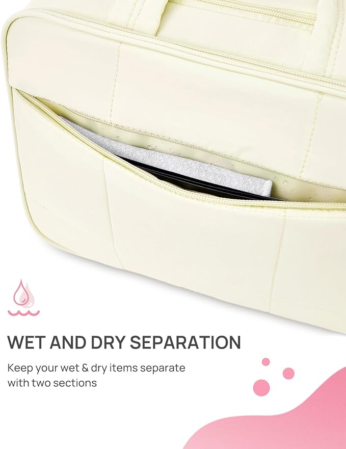 Telena Travel Toiletry Bag with Jewelry Organizer for Women, Puffy Hanging Makeup Bag Lightweight Cosmetic Bag Organizer for Travel Essentials