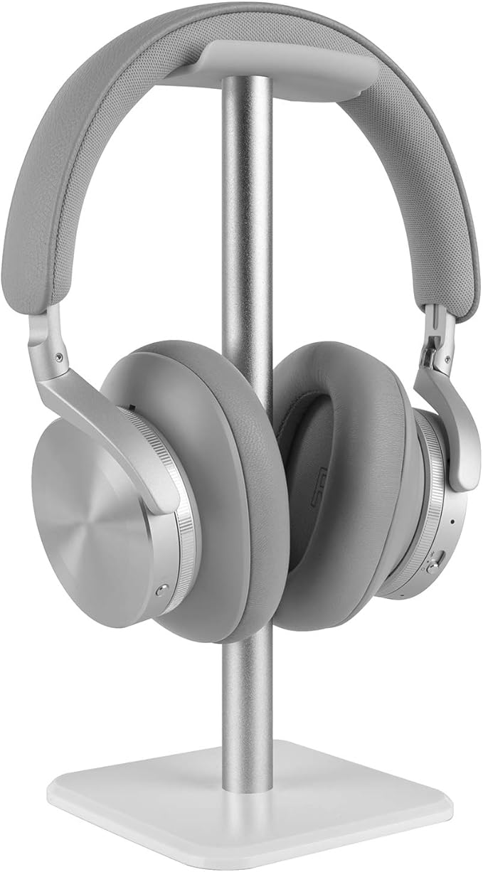 GEEKRIA Aluminum Alloy Headphone Stand for Over-Ear Headphones, Gaming Headset Holder, Desk Display Hanger with Solid Heavy Base Compatible with Beats SoloPro, Bose QC35 (White)