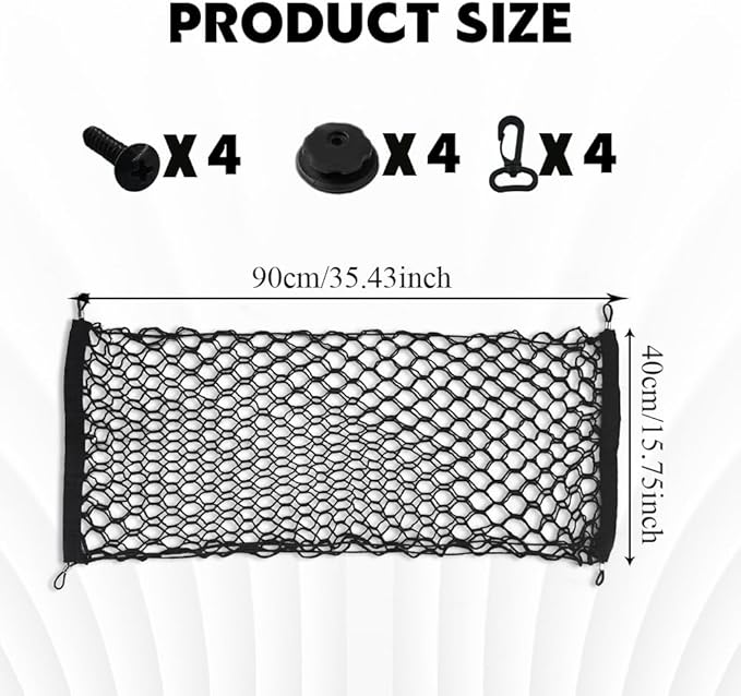 Cargo Net Stretchable, Trunk Net for SUV, Adjustable Elastic Trunk Storage Net with Hook, Universal Truck Bed Organizer Car Interior Accessories Fit for Most SUVs, Vehicles and Trucks