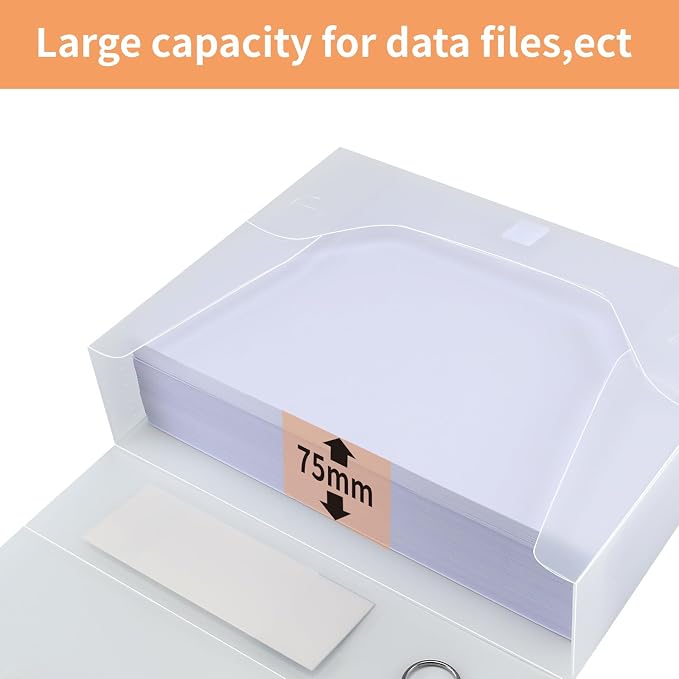 HUA JIE A4 Storage File Boxes Plastic Archives Cases with Lid, File Folder Organizer Document Filing Box for office,31×7.5×23.5 cm, Transparent(Pack of 6)