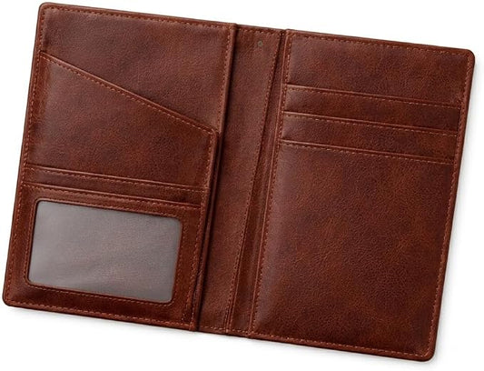 Genuine Leather Passport Holder Travel Wallet for Men & Women - Slim Passport Case with Card Slots & Cash Pocket - Travel Document Organizer
