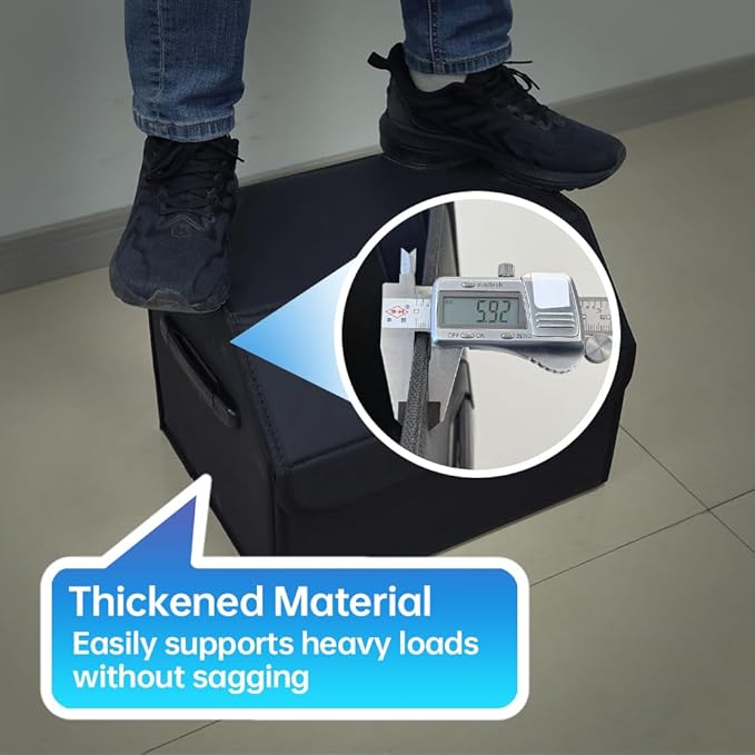 Car Trunk Organizer, Leather Material, Sturdy and Durable, Waterproof and Stain-Resistant Surface, Wipes Clean Easily, Collapsible to Save Space, Say Goodbye to Clutter, for SUVs & Sedans