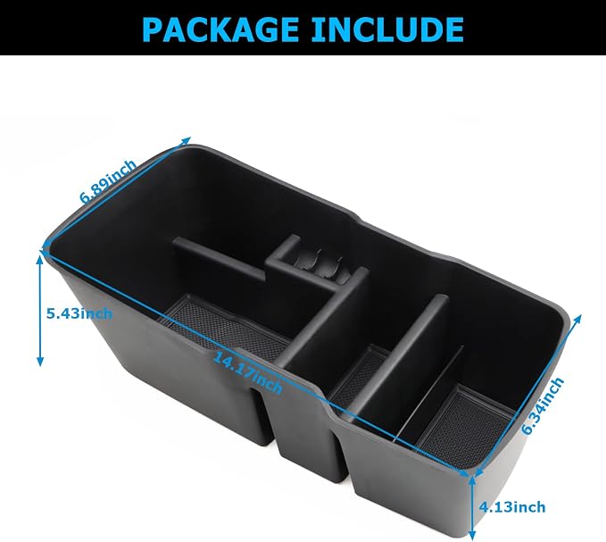 MARCHFA Center Console Lower Organizer Tray Compatible for Kia EV6 Accessories 2026 2025 2024 2023 Armrest Bottom Storage Box (Black)