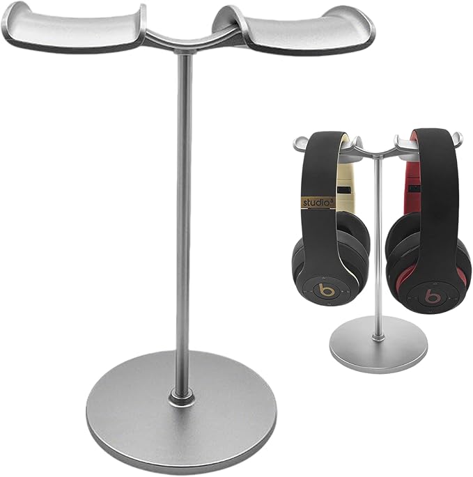 Headphone Stand Holder, Stable Portable Space,Saving Multi,Headphone Holder for Home, Office, Desktop, Gaming Setup (silver)
