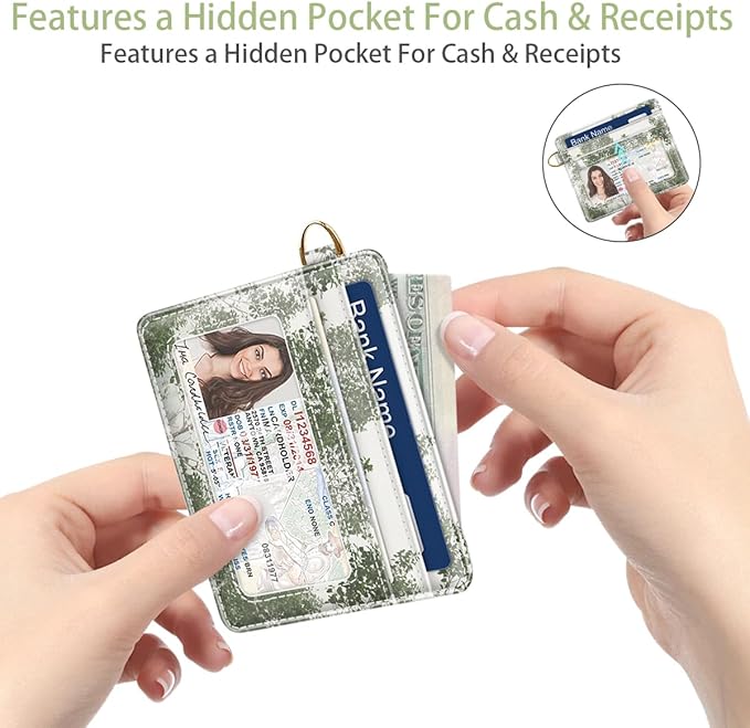 Slim Minimalist Front Pocket RFID Blocking Credit Card Holder Small Wallet Cute Card Cases for Women,Foggy Forest