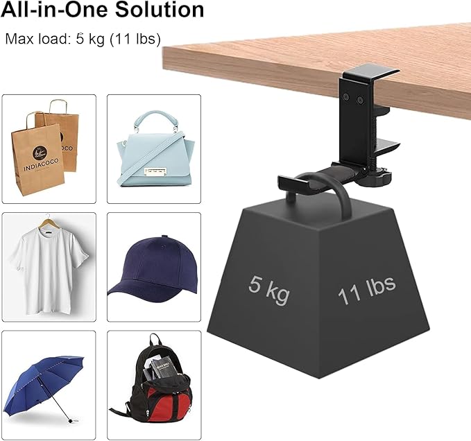 Aluminum Headphone Stand Hanger Foldable with Cable Organizer Headset Holder, Non-Slip Desk Hook Space Save Universal Headphone Mount