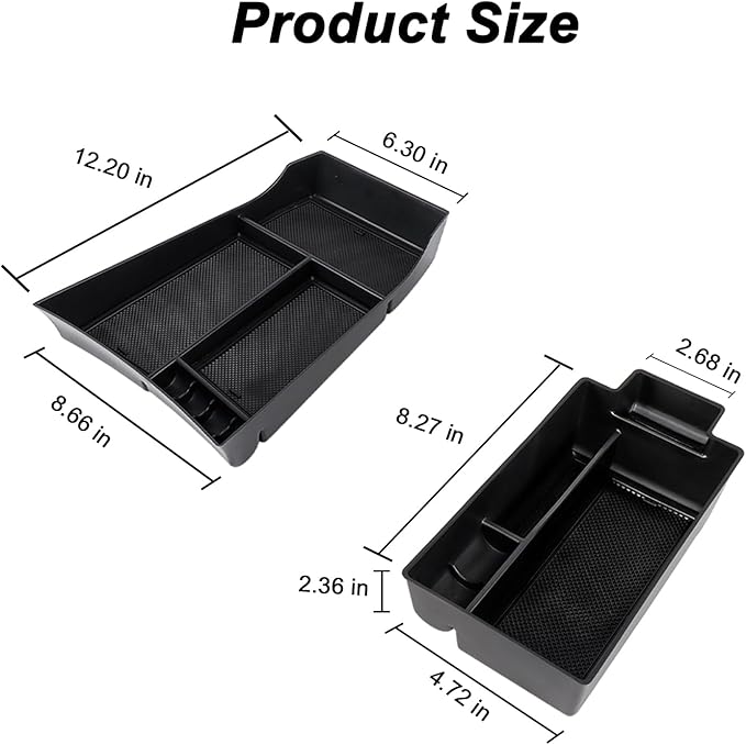Center Console Organizer Compatible with Nissan Rogue 2021-2025 2026 Armrest Storage Box Insert Tray Interior Secondary Accessories(2PCS Center Console Tray)