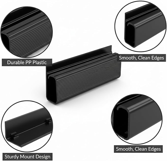 Under Desk Cable Management Tray, 15.7 Inch PP Plastic Cord Organizer for Power Strips and Wires, Mountable Raceway for Home Office and Gaming Setup