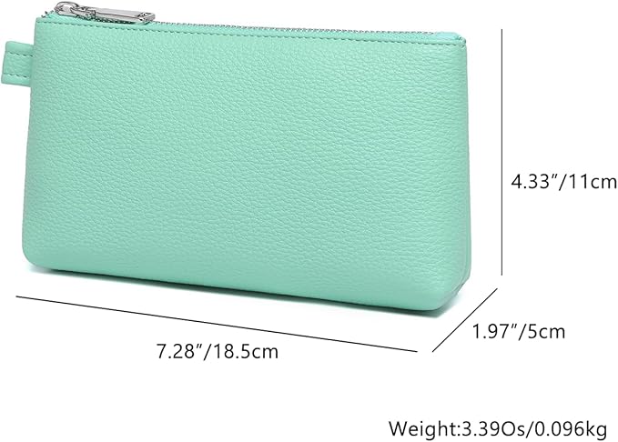 PU Leather Makeup Simple and Convenient Handbag Small Exquisite Storage Bag (PU/Light Green)