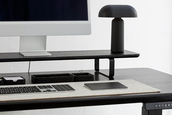 Oakywood Dual Monitor Stand - Handmade in EU - Natural Wood Monitor Stand Riser - Laptop Accessories ??220 lbs (100 kg) Capacity - 41.3"x9" (105x23 cm) ??100% Natural Black Stained Oak