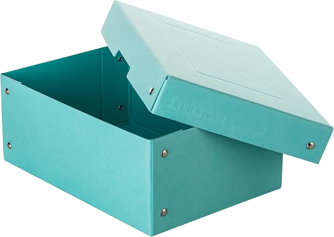 FALKEN Original PureBox Pastel, Made in Germany, 100 mm high, DIN A5, blue, storage box with lid made of sturdy cardboard, vegan gift box, transport box, all-purpose box