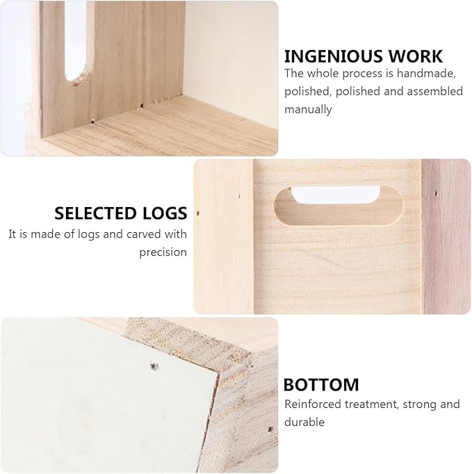 1Pc Creative Wooden Desktop Storage Box Medium Desk Organizer for Home Decoration and Office Supplies Stylish Storage Solution for Organizing Essentials