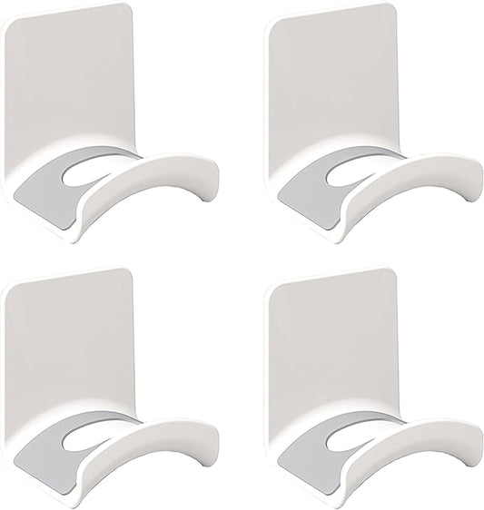 Headphone Stand,Sticky Headset Hanger Adhesive Headphone Holder Hook Mount,4 Pcs Headset Stand Holder Clip Under Desk,White