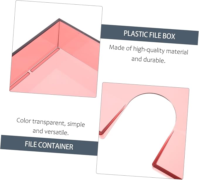 Stackable Plastic A4 File Box Document Organizer with Lid, Desktop Organizing Storage Container for Office and School Supplies