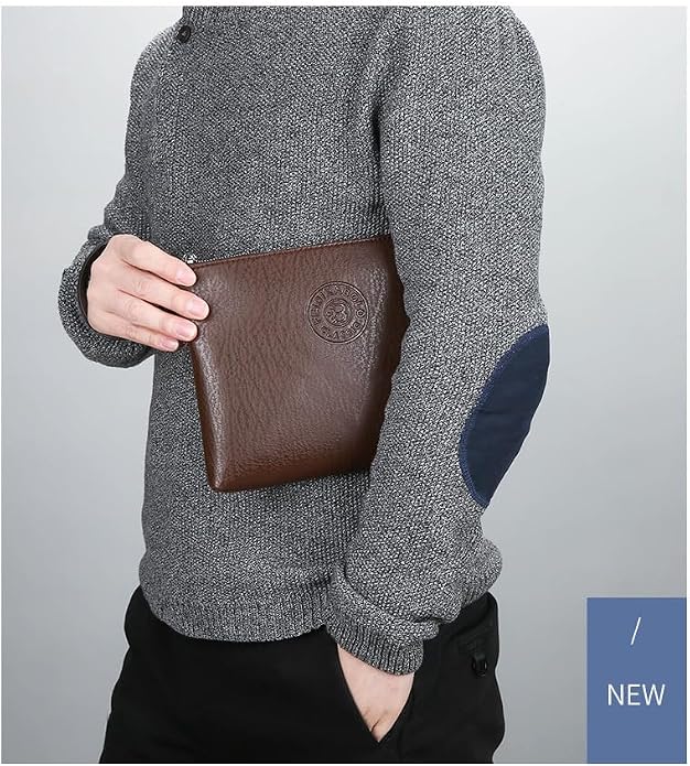 Mens Clutch Bag Man Purse Handbag 9.5-11 inches Large Hand Bag Big Clutch Wallet