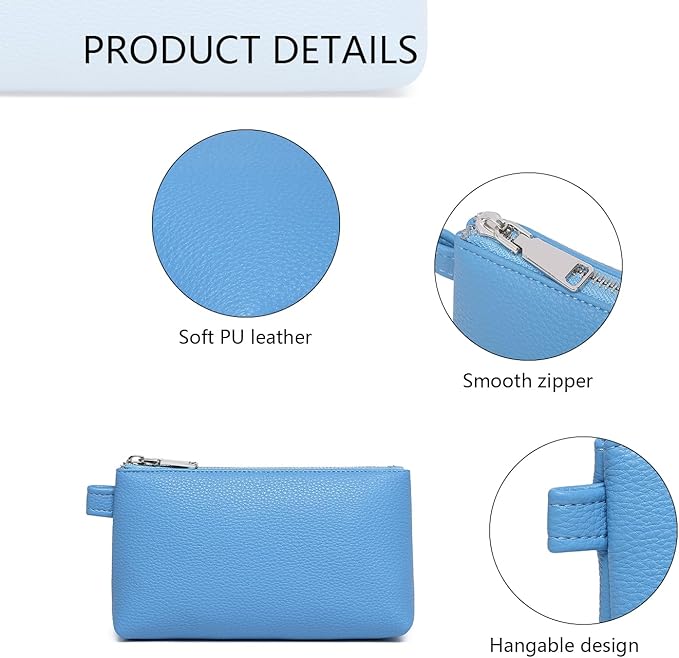PU Leather Makeup Simple and Convenient Handbag Small Exquisite Storage Bag (PU/Gentian Blue)