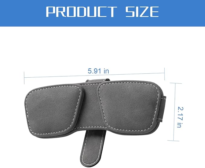 Sunglass Holder for Car Visor, Magnetic Auto Sun Visor Eyeglasses Ticket Card Double Clip, Vehicle Interior Glasses Hanger Organizer Accessories, Universal for SUV Sedan Truck(Gray)