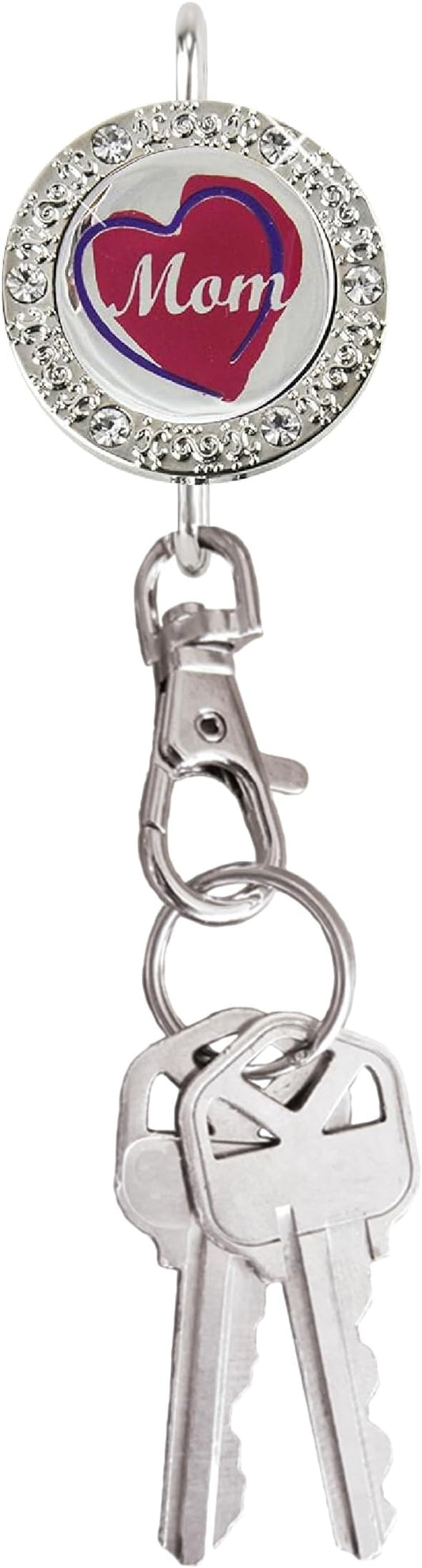 Women’s Bag Charm Key Finder, Car Keychain Hook, Cute Purse Organizer & Tote Bag Accessories, Gifts for Mom - Bling