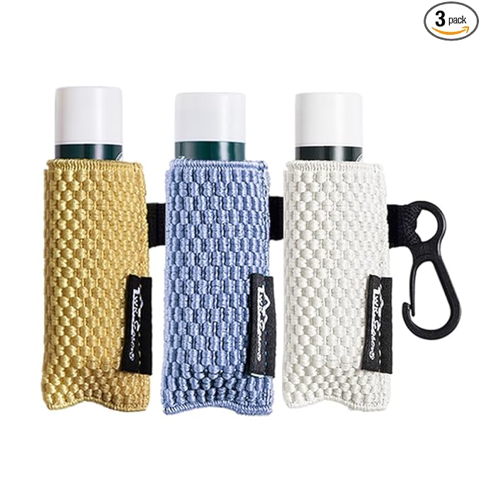 WK IEASON Lip Balm Sleeves Holder Keychain 3pcs Clip on Chapstick Keychain Holder Pouch Tight-Knit Elastic Lipstick Key Chain Holder