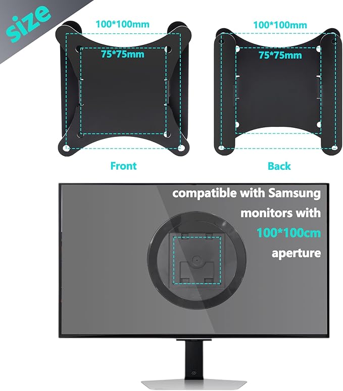 Odyssey OLED G8 G80SD VESA Mount Adapter Compatible with Samsung G8 (G80SD), G3 (G30D), G32A,G30A,S65VC,S65TC,S50GC, M8 (M80D),Odyssey G9 G95C,S9 (S95UC) Monitor for 100 * 100mm VESA