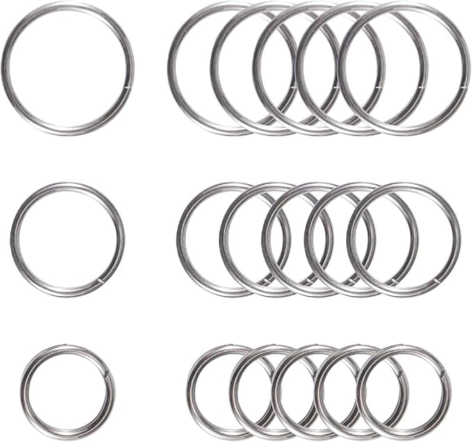 MecArmy Titanium 3pcs/4pcs/7pcs/18pcs Key Rings Keychain Large Small Split Rings